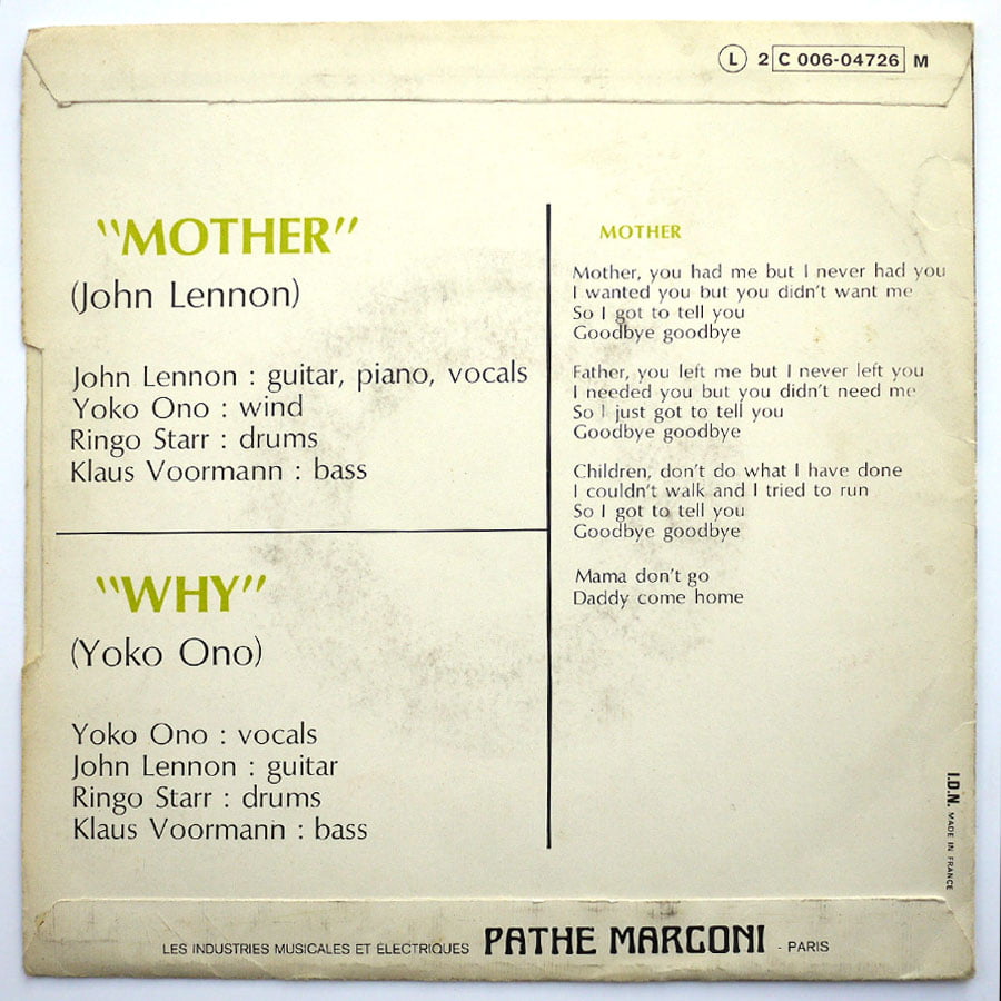 JOHN LENNON-YOKO ONO - Mother - Image 2