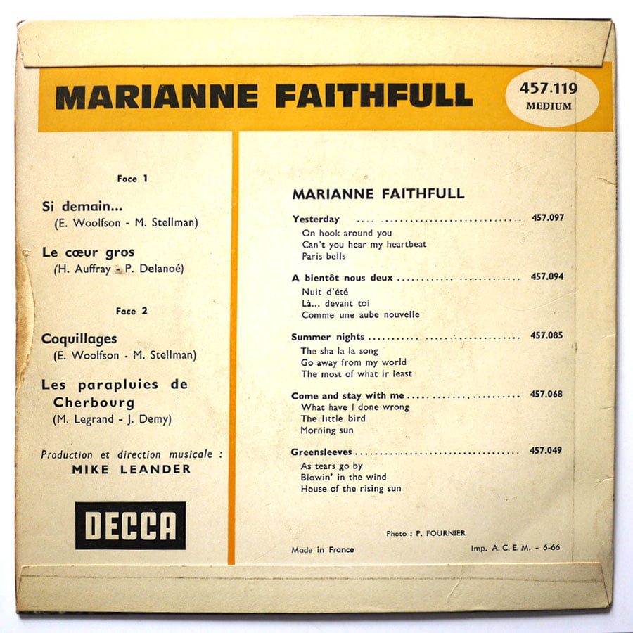 MARIANNE FAITHFULL - Coquillage - Image 2