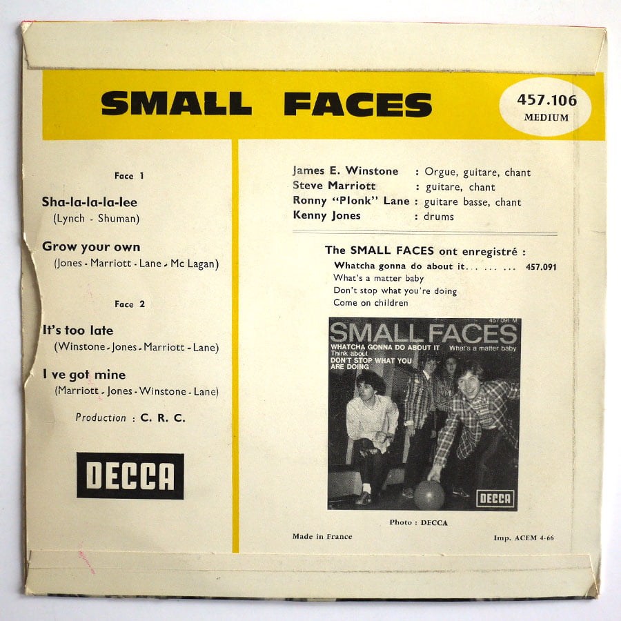 SMALL FACES - Sha-La-La-La-Lee - Image 2
