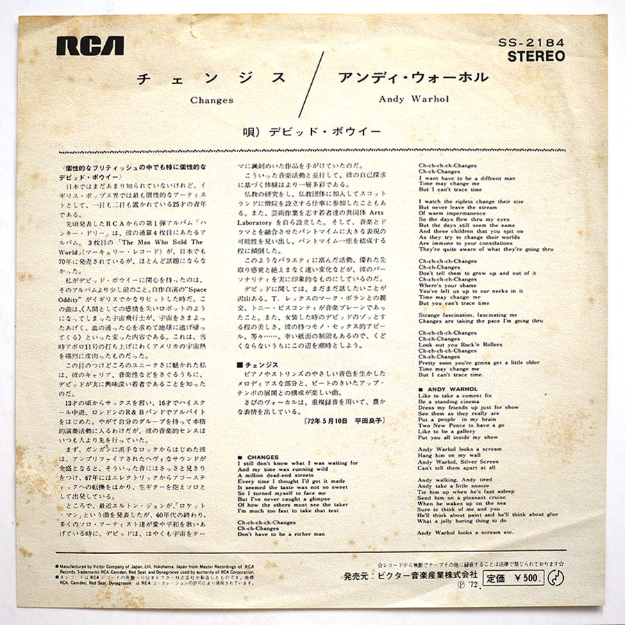 DAVID BOWIE - Changes - Image 4