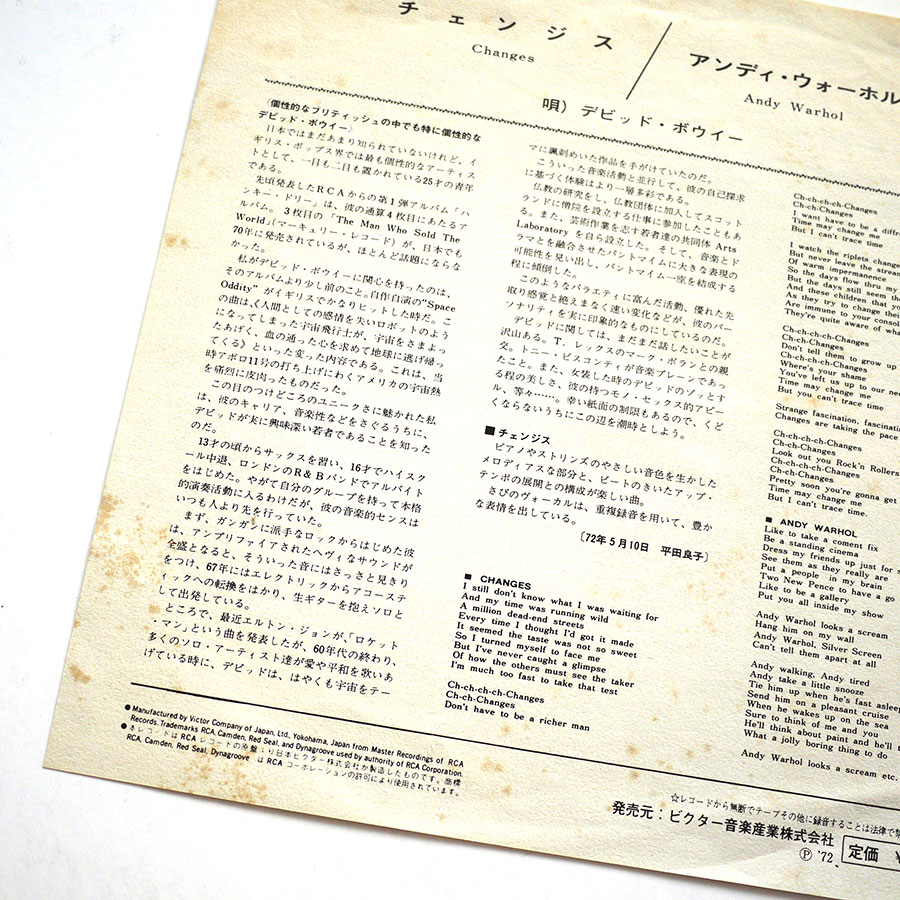 DAVID BOWIE - Changes - Image 5