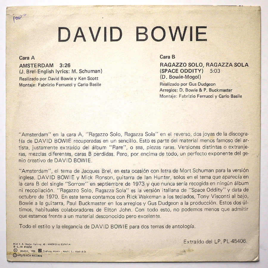 DAVID BOWIE - Amsterdam (PROMO ONLY) - Image 2