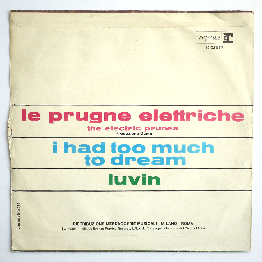 ELECTRIC PRUNES - I Had Too Much To Dream - Image 2