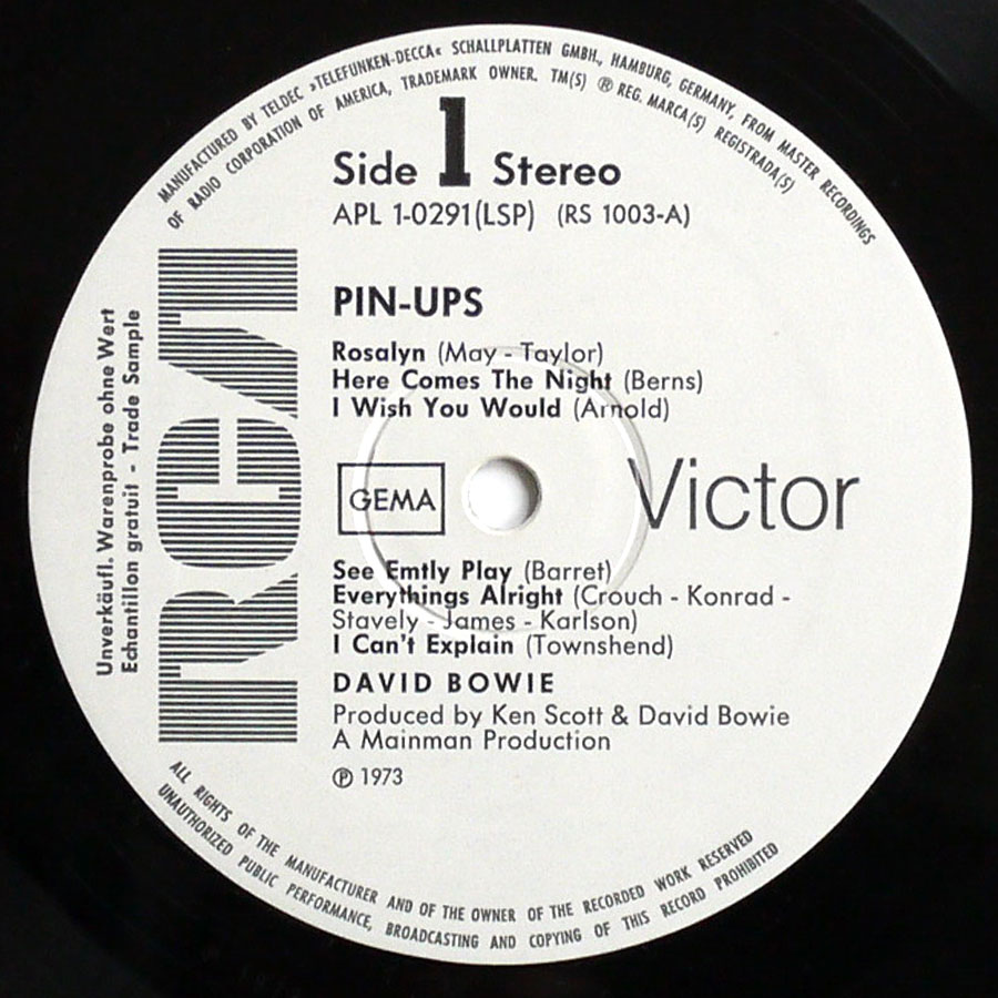 DAVID BOWIE - Pin-Ups (PROMO) - Image 5