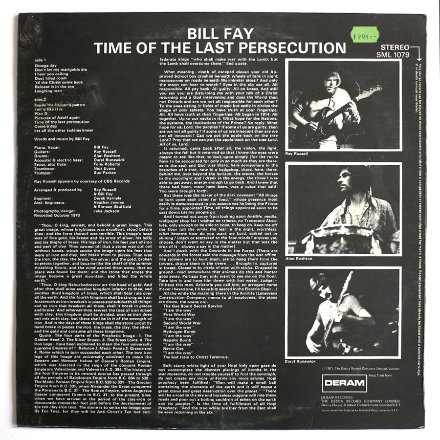 BILL FAY - Time Of The Last Persecution - Image 2